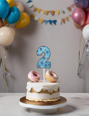 Number Cake Topper in Baby Themed Print