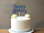 Custom Glitter Happy Birthday Cake Topper