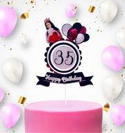 Custom Glam Birthday Cake Topper - Personalized & Sparkly Design