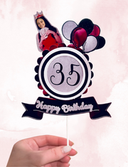 Custom Glam Birthday Cake Topper - Personalized & Sparkly Design