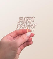 Custom Glitter Happy Birthday Cupcake Topper