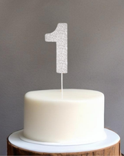 Glitter Number Cake Topper- Sparkling Celebration Decor