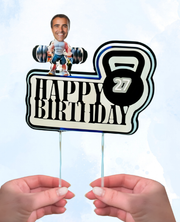 Custom Gym Themed Birthday Cake Topper - Personalized Design