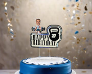 Custom Gym Themed Birthday Cake Topper - Personalized Design