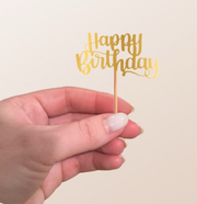 Custom Metallic/ Foil Happy Birthday Cupcake Topper