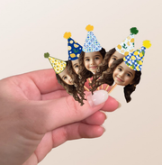 Lemon Pattern Themed Custom Photo Themed Party Hat Cupcake Toppers