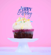 Custom Metallic/ Foil Happy Birthday Cupcake Topper