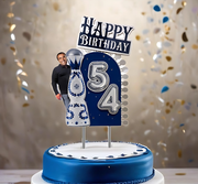 Personalized Birthday Cake Topper - Blue & Silver Tequila Theme