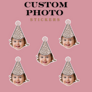 Animal Print Patterns Themed Custom Photo Party Hat Sticker