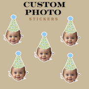 Animal Print Patterns Themed Custom Photo Party Hat Sticker