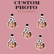Animal Print Patterns Themed Custom Photo Party Hat Sticker