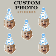 Baby Themed Custom Photo Party Hat Sticker