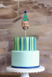 Custom Photo Adult Themed Party Hat Cake Toppers