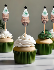 Custom Photo Adult Themed Party Hat Cupcake Toppers