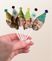 Custom Photo Adult Themed Party Hat Cake Toppers