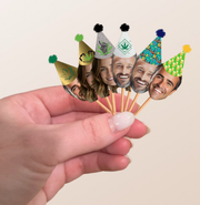 Custom Photo Adult Themed Party Hat Cupcake Toppers