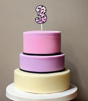 Number Cake Toppers in Animal Print