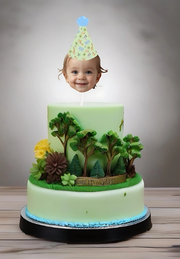 Animal Print Patterns Themed Custom Photo Themed Party Hat Cake Toppers