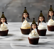 Animal Print Patterns Themed Custom Photo Themed Party Hat Cupcake Toppers