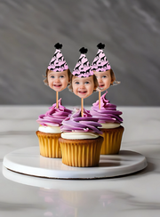 Animal Print Patterns Themed Custom Photo Themed Party Hat Cupcake Toppers