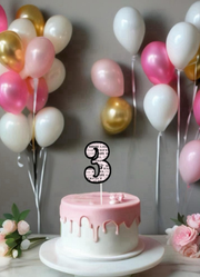 Number Cake Topper in Baby Themed Print