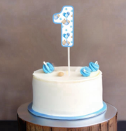Number Cake Topper in Baby Themed Print