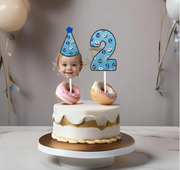 Custom Photo Baby Themed Party Hat Cake Toppers