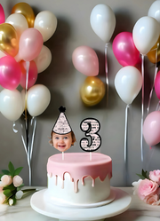Custom Photo Baby Themed Party Hat Cake Toppers
