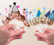 Custom Photo Baby Themed Party Hat Cake Toppers
