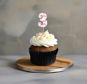 Number Cupcake Topper in Baby Themed Print