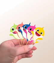 Baby Shark Themed Cupcake Toppers set of 15
