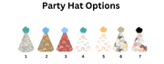 Boho Print, Paisley, Rainbows Themed Custom Photo Themed Party Hat Cupcake Toppers
