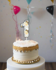 Number Cake Topper in Boho Print, Paisley, Rainbows