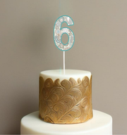 Number Cake Topper in Boho Print, Paisley, Rainbows