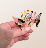 Floral (daisy's /sunflowers) Custom Photo Themed Party Hat Cupcake Toppers