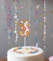 Number Cake Toppers in Floral Print