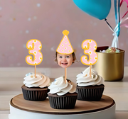 Number Cupcake Topper in Floral Prints