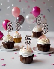 Number Cupcake Topper in Floral Prints