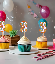 Number Cupcake Topper in Floral Prints