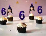 Marble, Galaxy, Abstract Print Custom Photo Themed Party Hat Cupcake Toppers