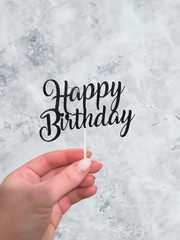 Custom Glitter Happy Birthday Cake Topper