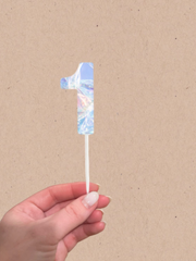 Holographic Number Cake Topper