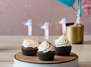 Holographic Number Cupcake Topper