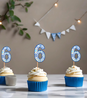 Number Cupcake Toppers in Lemon Theme Print