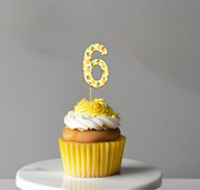 Number Cupcake Toppers in Lemon Theme Print
