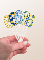 Number Cake Toppers in Lemon Theme Print