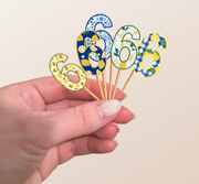Number Cupcake Toppers in Lemon Theme Print