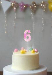 Number Cake Topper in Marble, Galaxy, Abstract Prints
