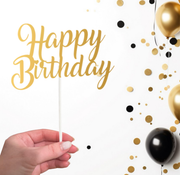 Custom Metallic/ Foil/ Matte Happy Birthday Cake Topper