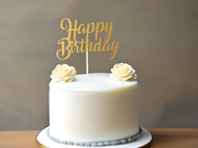 Custom Metallic/ Foil/ Matte Happy Birthday Cake Topper
